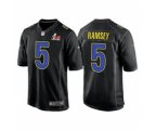 Los Angeles Rams #5 Jalen Ramsey Black 2022 Super Bowl LVI Game Stitched Jersey