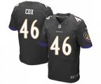 Baltimore Ravens #46 Morgan Cox Elite Black Alternate Football Jersey