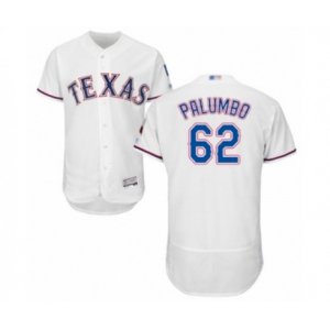 Texas Rangers #62 Joe Palumbo White Home Flex Base Authentic Collection Baseball Player Jersey