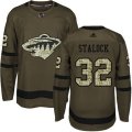 Minnesota Wild #32 Alex Stalock Premier Green Salute to Service NHL Jersey