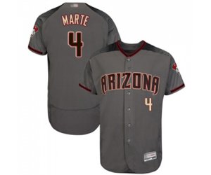 Arizona Diamondbacks #4 Ketel Marte Grey Road Authentic Collection Flex Base Baseball Jersey