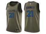 Minnesota Timberwolves #21 Kevin Garnett Green Salute to Service NBA Swingman Jersey