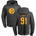 Pittsburgh Steelers #91 Stephon Tuitt Ash One Color Pullover Hoodie