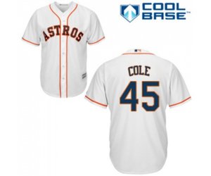 Houston Astros #45 Gerrit Cole Replica White Home Cool Base Baseball Jersey