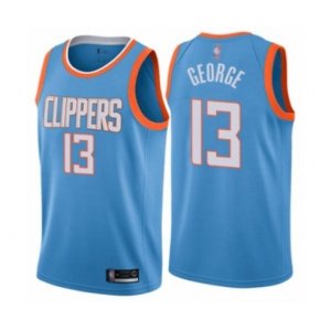 Los Angeles Clippers #13 Paul George Authentic Blue Basketball Jersey - City Edition