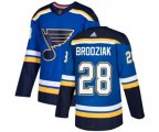 Adidas St. Louis Blues #28 Kyle Brodziak Authentic Royal Blue Home NHL Jersey