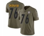 Pittsburgh Steelers #76 Chukwuma Okorafor Limited Olive 2017 Salute to Service NFL Jersey