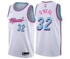 Miami Heat #32 Shaquille O'Neal Authentic White NBA Jersey - City Edition