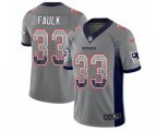 New England Patriots #33 Kevin Faulk Limited Gray Rush Drift Fashion NFL Jersey