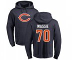 Chicago Bears #70 Bobby Massie Navy Blue Name & Number Logo Pullover Hoodie