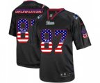 New England Patriots #87 Rob Gronkowski Elite Black USA Flag Fashion Football Jersey