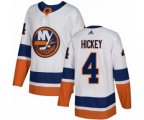 New York Islanders #4 Thomas Hickey Authentic White Away NHL Jersey
