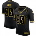 Pittsburgh Steelers #90 T. J. Watt Olive Gold Nike 2020 Salute To Service Limited Jersey