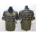 Cleveland Browns #95 Myles Garrett Gold 2021 Salute To Service Limited Player Jersey