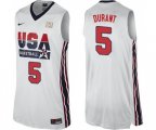 Nike Team USA #5 Kevin Durant Swingman White 2012 Olympic Retro Basketball Jersey
