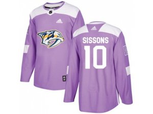Nashville Predators #10 Colton Sissons Purple Authentic Fights Cancer Stitched NHL Jersey