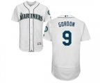 Seattle Mariners #9 Dee Gordon White Home Flex Base Authentic Collection Baseball Jersey