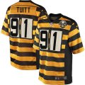 Pittsburgh Steelers #91 Stephon Tuitt Limited Yellow Black Alternate 80TH Anniversary Throwback NFL Jersey