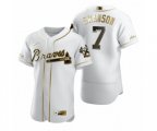 Atlanta Braves Dansby Swanson Nike White Authentic Golden Edition Jersey