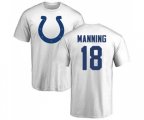 Indianapolis Colts #18 Peyton Manning White Name & Number Logo T-Shirt