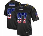 Los Angeles Chargers #97 Joey Bosa Elite Black USA Flag Fashion Football Jersey