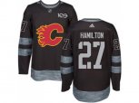 Calgary Flames #27 Dougie Hamilton Black 1917-2017 100th Anniversary Stitched NHL Jersey