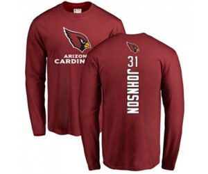 Arizona Cardinals #31 David Johnson Maroon Backer Long Sleeve T-Shirt