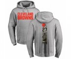 Cleveland Browns #27 Kareem Hunt Ash Backer Pullover Hoodie