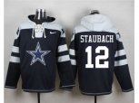 Dallas Cowboys #12 Roger Staubach Navy Blue Player Pullover Hoodie