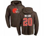 Cleveland Browns #20 Howard Wilson Brown Name & Number Logo Pullover Hoodie