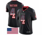 Houston Texans #4 Deshaun Watson Limited Black Rush USA Flag Football Jersey
