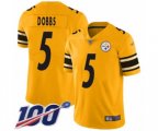 Pittsburgh Steelers #5 Joshua Dobbs Limited Gold Inverted Legend 100th Season Football Jersey