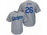 Los Angeles Dodgers #26 Chase Utley Replica Grey Road Cool Base MLB Jersey