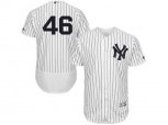 New York Yankees #46 Andy Pettitte White Navy Flexbase Authentic Collection MLB Jersey