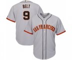 San Francisco Giants #9 Brandon Belt Replica Grey Road Cool Base Baseball Jersey