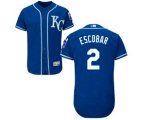 Kansas City Royals #2 Alcides Escobar Blue Flexbase Authentic Collection MLB Jersey