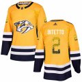 Nashville Predators #2 Anthony Bitetto Authentic Gold Drift Fashion NHL Jersey