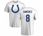 Indianapolis Colts #8 Rigoberto Sanchez White Name & Number Logo T-Shirt
