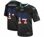 New York Jets #14 Sam Darnold Elite Black USA Flag Fashion Football Jersey