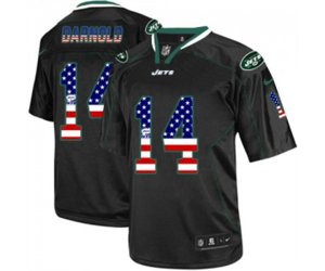 New York Jets #14 Sam Darnold Elite Black USA Flag Fashion Football Jersey