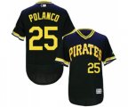 Pittsburgh Pirates #25 Gregory Polanco Black Flexbase Authentic Collection Cooperstown Baseball Jersey