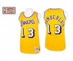 Los Angeles Lakers #13 Wilt Chamberlain Authentic Gold Throwback Basketball Jersey