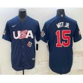USA Baseball #15 Bobby Witt Jr 2023 Navy World Baseball Classic Stitched Jersey