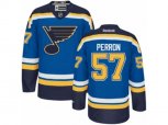 Reebok St. Louis Blues #57 David Perron Authentic Royal Blue Home NHL Jersey