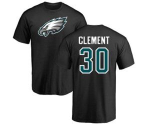 Philadelphia Eagles #30 Corey Clement Black Name & Number Logo T-Shirt
