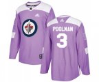 Winnipeg Jets #3 Tucker Poolman Authentic Purple Fights Cancer Practice NHL Jersey