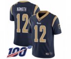 Los Angeles Rams #12 Joe Namath Navy Blue Team Color Vapor Untouchable Limited Player 100th Season Football Jersey