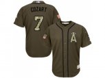 Los Angeles Angels Of Anaheim #7 Zack Cozart Green Salute to Service Stitched MLB Jersey