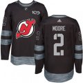 New Jersey Devils #2 John Moore Authentic Black 1917-2017 100th Anniversary NHL Jersey