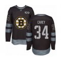 Boston Bruins #34 Paul Carey Authentic Black 1917-2017 100th Anniversary Hockey Jersey